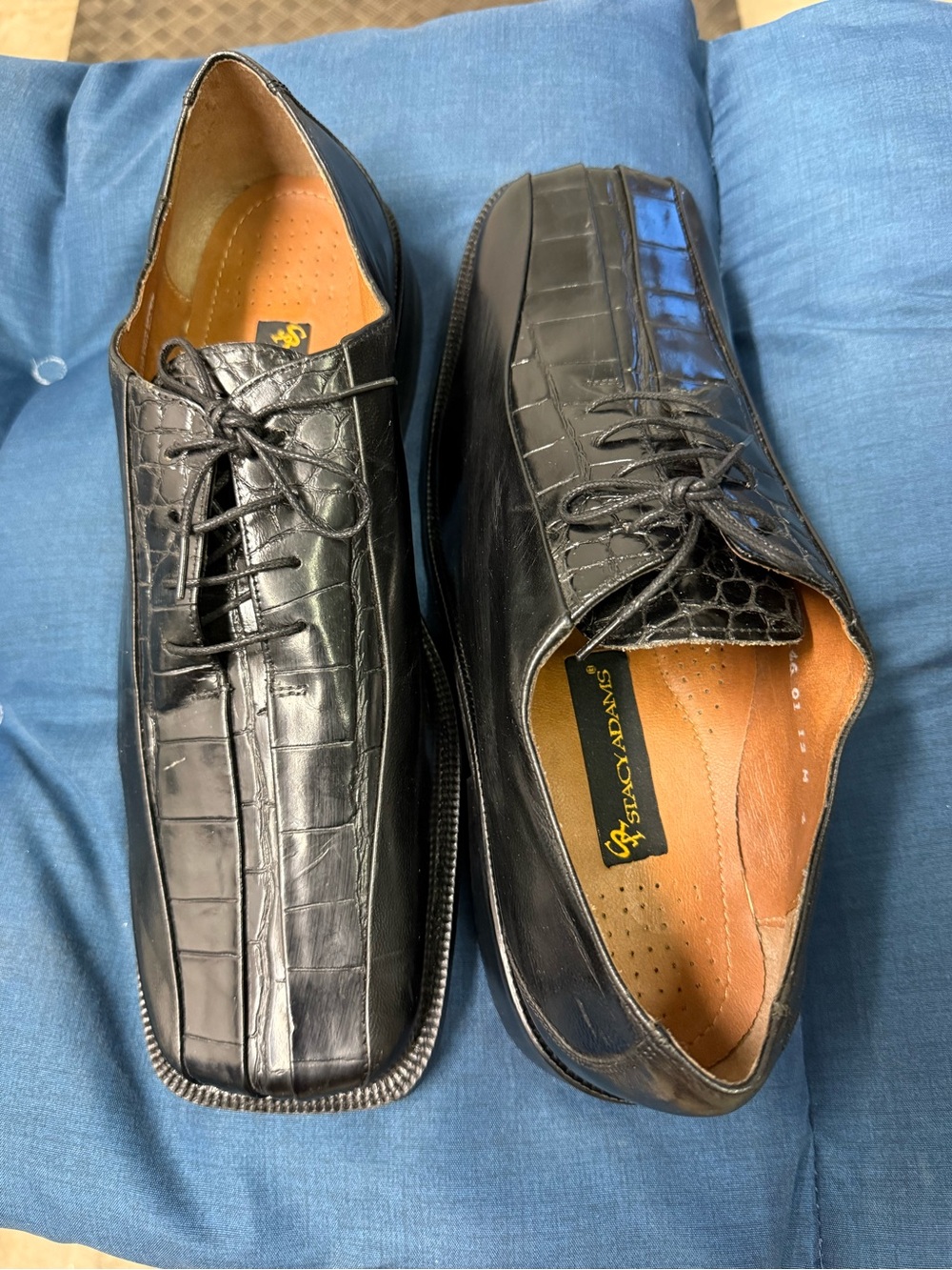 Stacy Adams Leather Mens Dress Shoes Black Size 12 - Picture 2 of 6